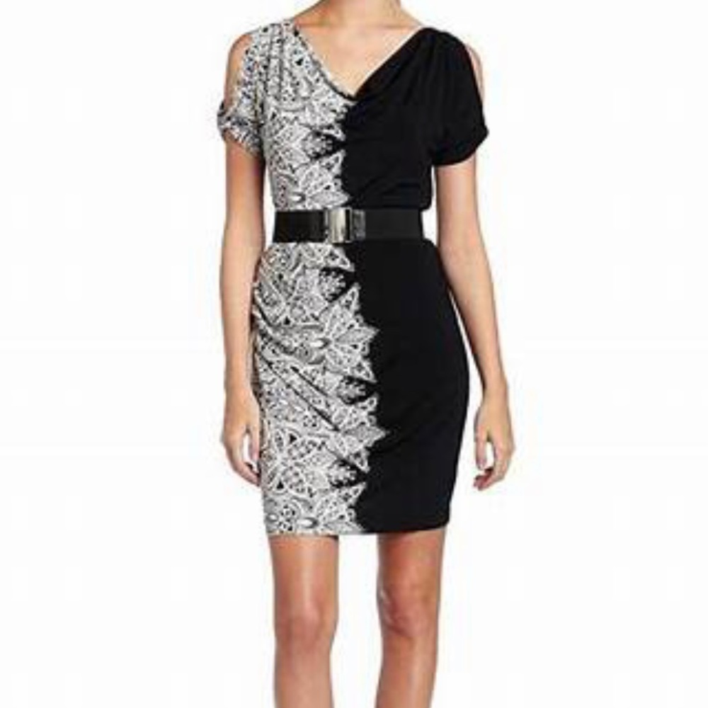 BCBGMaxAzria Black/White Helanlie Dress